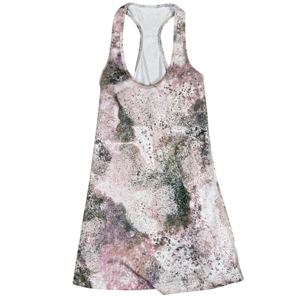 Lululemon Racerback Tank Top Pink Purple Mineral Print Yoga Athletic Wear